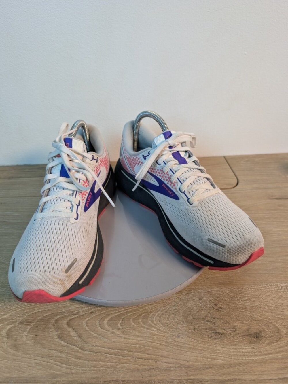 Brooks Womens Ghost 14 1203561B192 White/Purple Running Shoes Sneakers Size 10 B